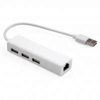 USB-хаб Vinga 3xUSB2.0 + RJ45 100Mbps (VCP2H3USB2LANWH)