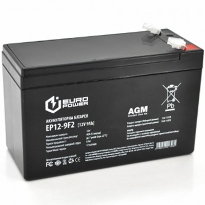 Батарея для ДБЖ EUROPOWER 12В 9Ач (EP12-9F2)