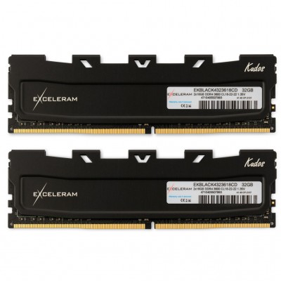 Пам'ять DDR4 32GB (2x16GB) 3600 MHz Black Kudos eXceleram (EKBLACK4323618CD)