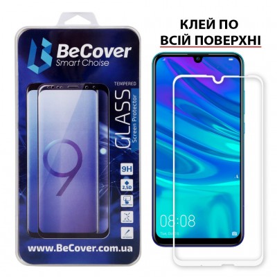 Скло захисне  BeCover Full Glue & Cover Huawei P Smart 2019 White (703137)
