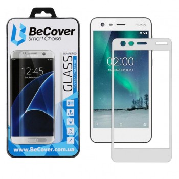 Скло захисне  BeCover Nokia 2 White (702167)