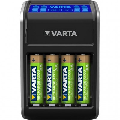 Зарядное устройство для аккумуляторов Varta LCD PLUG CHARGER +4*AA 2100 mAh (57687101441)