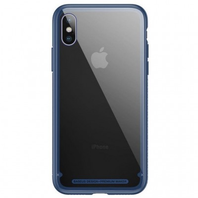 Чехол See-through glass protective для iPhone X, Blue (WIAPIPHX-YS03) Baseus