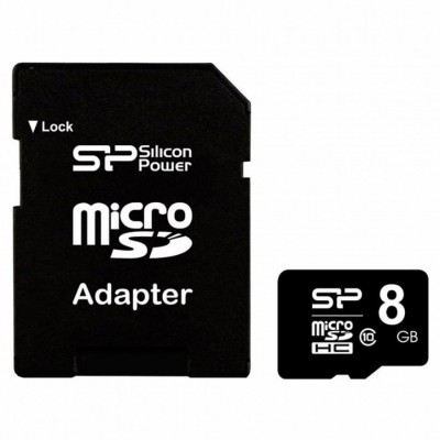 Карта пам'яті Silicon Power MicroSDHC 8GB Class 10 +SD adapter (SP008GBSTH010V10-SP)