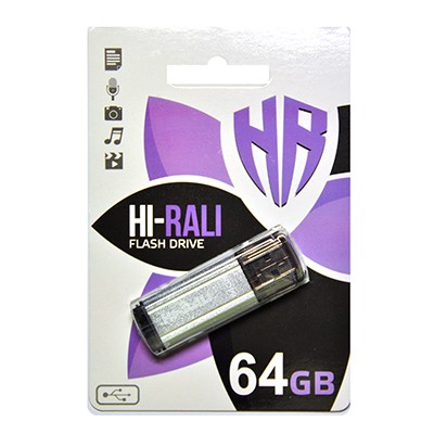 USB флеш 64GB Hi-Rali Stark Series Silver (HI-64GBSTSL)