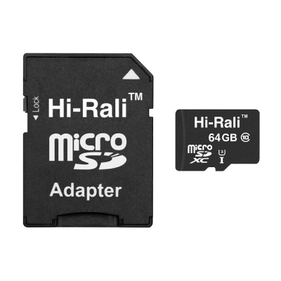 Карта пам'яті MicroSDHC 64GB UHS-I/U3 Class 10 Hi-Rali + SD-adapter (HI-64GBSDU3CL10-01)
