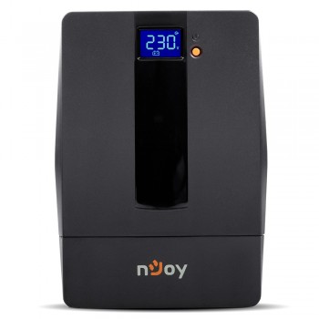 ДБЖ джерело безперебійного живлення NJOY Horus Plus 1000 (PWUP-LI100H1-AZ01B), Lin.int., AVR, 4 x евро, USB, LCD, 600 Вт 12V / 9 AH x 2 = 216 Вт*год