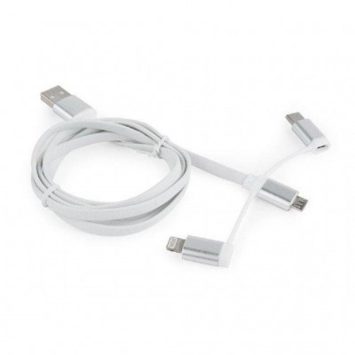 Дата кабель USB 2.0 AM to Lightning/Micro/Type-C 1.0m Cablexpert (CC-USB2-AMLM32-1M-W) 