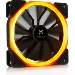 Кулер для корпуса Vinga LED fan-01 orange ; 120 мм, тип подшипника - HDB.  Molex, 3-pin, 1100RPM