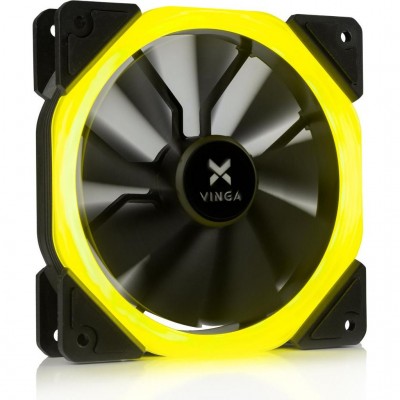 Кулер для корпуса Vinga LED fan-01 yellow ; Количество вентиляторов - 1, диаметр вентиляторов - 120 мм, тип подшипника - HDB (гидродинамический), макс