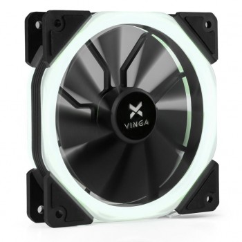 Кулер для корпуса Vinga LED fan-02 white ; Количество вентиляторов - 1, диаметр вентиляторов - 120 мм, тип подшипника - HDB (гидродинамический), макси