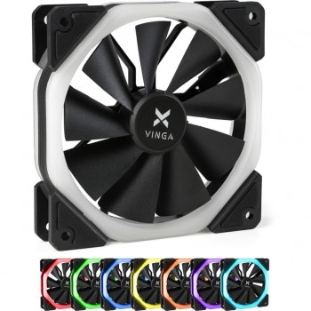 Кулер для корпуса Vinga RGB fan-04 ; Количество вентиляторов - 1, диаметр вентиляторов - 120 мм, тип подшипника - FDB Bearing (гидродинамический), мак