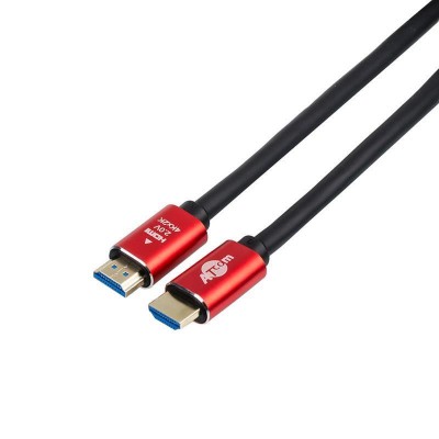 Кабель HDMI-HDMI 20.0m  Atcom (24920), ver 2.0, 4K, 20м Red/Gold, пакет