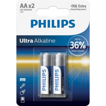 Батарейка AA PHILIPS ULTRA Alkaline LR06 2шт./уп.(LR6E2B/10)