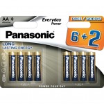 Батарейка Panasonic EVERYDAY POWER AA BLI 8 (6+2) ALKALINE