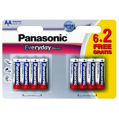 Батарейка Panasonic EVERYDAY POWER AA BLI 8 (6+2) ALKALINE