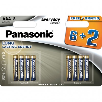 Батарейка Panasonic EVERYDAY POWER AAA BLI 8 (6+2) ALKALINE