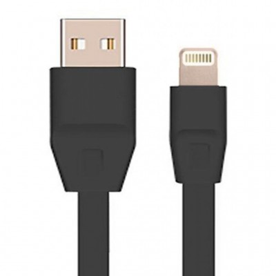Кабель Drobak USB 2.0 - Lightning 2А (DR-1624) плоский (Black) 1,0м
