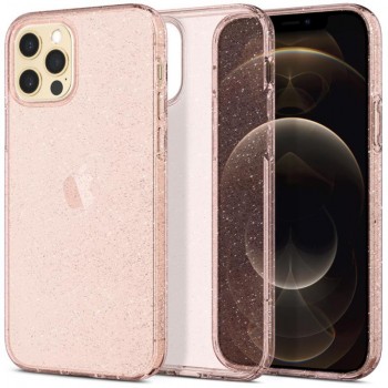 Чехол iPhone 12 / 12 Pro Liquid Crystal Glitter, Rose Qu (ACS01699) Spigen