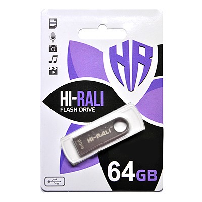USB флеш 64GB Hi-Rali Shuttle Series Silver (HI-64GBSHSL)