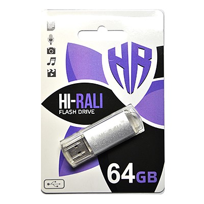 USB флеш 64GB Hi-Rali Rocket Series Silver (HI-64GBVCSL)