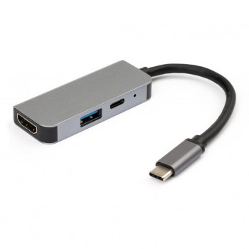 USB-хаб Vinga Type-C to 4K HDMI+USB3.0+PD aluminium (VCPHTC3AL)