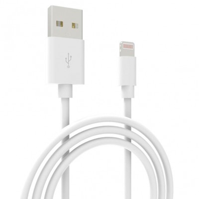 Кабель USB 1.0m  Grand-X USB - Lightning, Cu, 2.1А, White (PL01W)