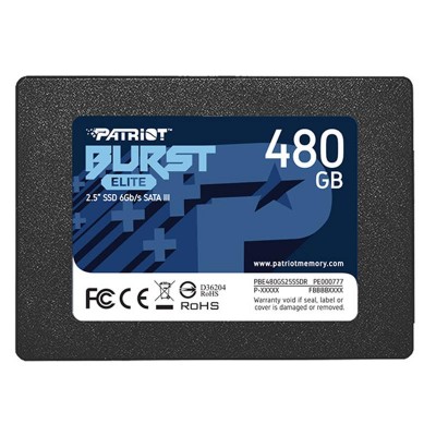SSD 480GB Patriot Burst Elite 2.5" SATAIII TLC (PBE480GS25SSDR) МБ/с:  450 Максимальна швидкість запису, МБ/с:	320