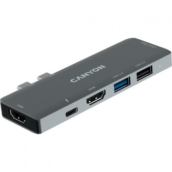 USB-хаб CANYON 1*Type C PD100W+2*HDMI+1*USB3.0+1*USB2.0+1*SD+1*TF (CNS-TDS05B)