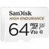 Карта пам'яті 64GB microSDXC class 10 UHS-I U3 V30 High Enduranc SANDISK (SDSQQNR-064G-GN6IA)