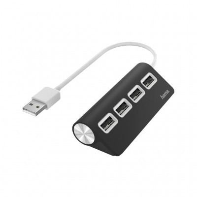 USB-хаб HAMA 4 Ports USB 2.0 Black/White (00200119)