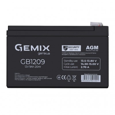 Батарея для БЖД Gemix GB 12В 9 Ач (GB1209)