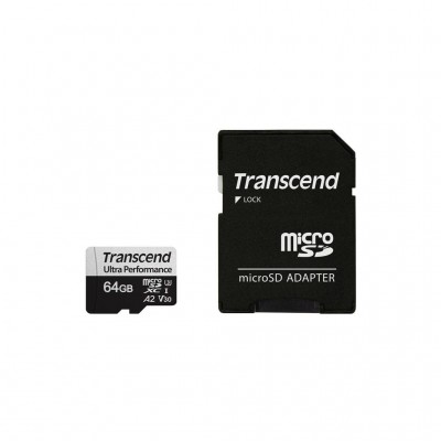Карта пам'яті 64GB microSDXC class 10 UHS-I U3 A2 Transcend (TS64GUSD340S)