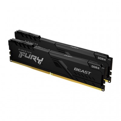 Пам'ять DDR4 16GB (2x8GB) 3733 MHz Fury Beast Black HyperX (Kingston Fury) KF437C19BBK2/16