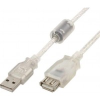 Кабель подовжувач USB (AM/AF) 2m Cablexpert (CCF-USB2-AMAF-TR-6) ферритовый фильтр