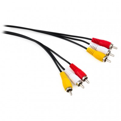 Аудио-видео кабель 3RCA-3RCA, 1.8m Vinga (VCP3RCA1.8)