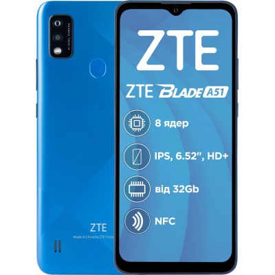 Мобільний телефон ZTE Blade A51 2/32GB Blue