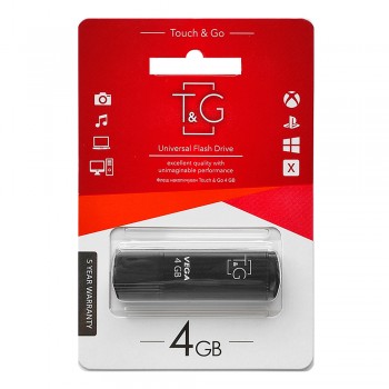 флеш USB USB 4GB T&G 121 Vega Series Black (TG121-4GBBK)