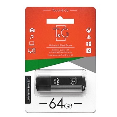 флеш USB USB 64GB T&G 121 Vega Series Black (TG121-64GBBK)