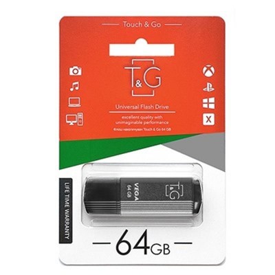 флеш USB USB 64GB T&G 121 Vega Series Grey (TG121-64GBGY)
