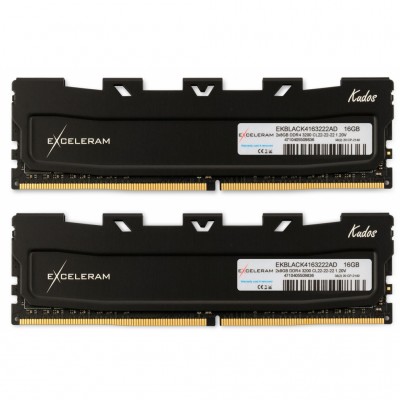 Пам'ять DDR4 16GB (2x8GB) 3200 MHz Red Kudos eXceleram EKBLACK4163222AD