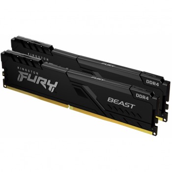 Пам'ять DDR4 32GB (2x16GB) 3200 MHz Fury Beast Black Kingston Fury (ex.HyperX) KF432C16BBK2/32
