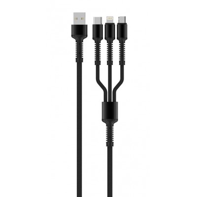 Кабель USB 2.0 AM to Lightning + Micro 5P + Type-C 4.0A (20W) ColorWay (CW-CBU3003-GR)