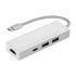 USB-хаб HAMA USB-C to 2x USB-A, USB-C, HDMI Aluminium Silver (00135756)