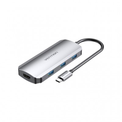 USB-хаб Vention USB3.1 Type-C --> HDMI/USB 3.0x3/PD 100W Hub 5-in- (TODHB)