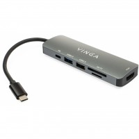 USB-хаб Vinga USB Type-C 3.1 to HDMI+USB3.0+USB 2.0+SD/microSD+P (VHC6)