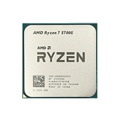 Процесор Ryzen 7 5700G (100-100000263MPK) AM4, 8 ядер, 16 потоків, 3.8 GHz, 4.6 GHz, TDP - 65W, 7nm, L2: 4MB, L3: 16MB, Radeon Vega 8, Zen 3, Tray+кул