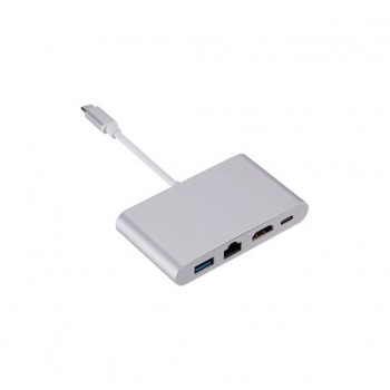USB-хаб Dynamode USB3.1 Type-C to 1хHDMI, 1хRJ-45, 1хUSB 3.0, 1хUSB (Multiport USB 3.1 Type-C to HDMI-RJ45)