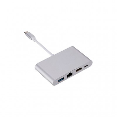 USB-хаб Dynamode USB3.1 Type-C to 1хHDMI, 1хRJ-45, 1хUSB 3.0, 1хUSB (Multiport USB 3.1 Type-C to HDMI-RJ45)