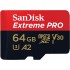 Карта пам'яті 64GB microSDXC class 10 UHS-I U3 Extreme Pro V30 SANDISK (SDSQXCU-064G-GN6MA)